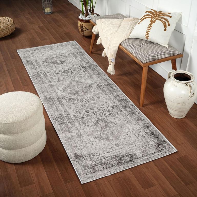 Monte Carlo Runner - Oriental Vintage - MNC2314 - Grey - 80cm x 220cm
