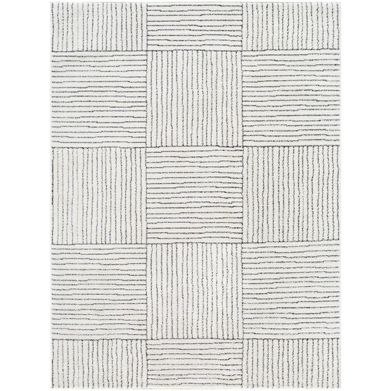 Architect Galey Alix Rug - Modern Scandi High Pile - GAAR2300 - Ivory & Black - Sizes Available