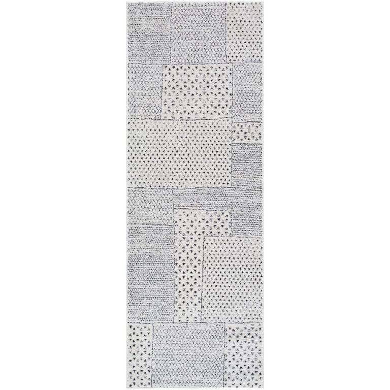 Architect Galey Alix Runner - Modern Scandi High Pile - GAAR2302 - Ivory & Black - 80cm x 220cm