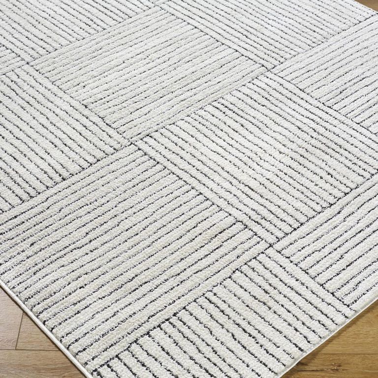 Architect Galey Alix Rug - Modern Scandi High Pile - GAAR2300 - Ivory & Black - Sizes Available