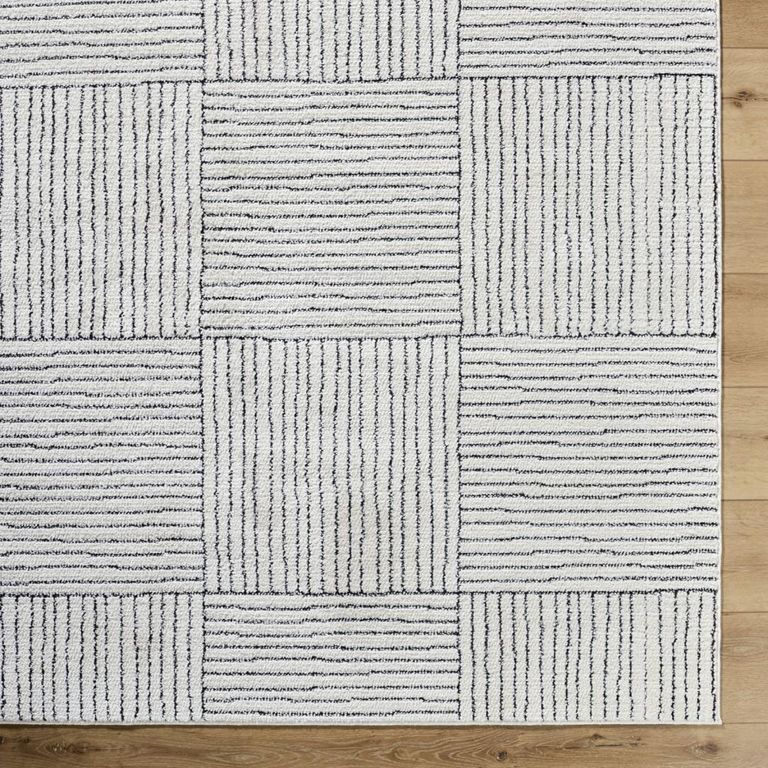 Architect Galey Alix Runner - Modern Scandi High Pile - GAAR2300 - Ivory & Black - 80cm x 220cm
