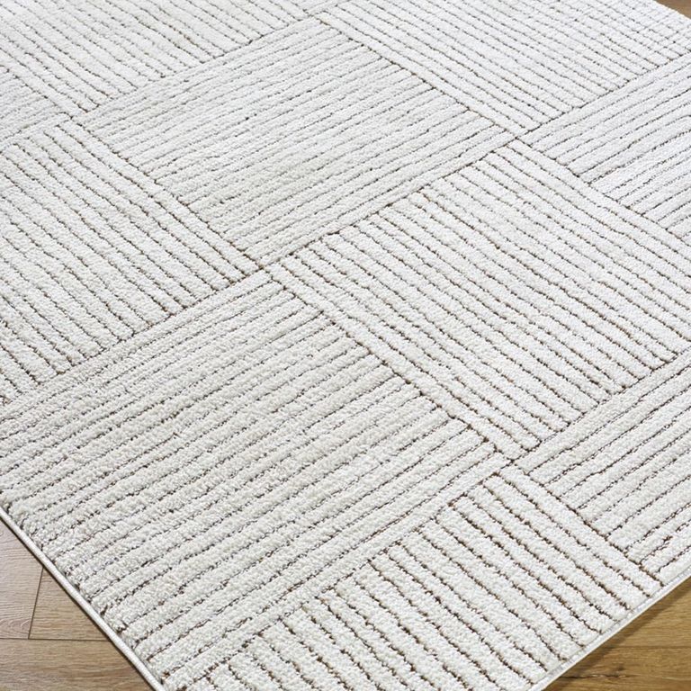 Architect Galey Alix Rug - Modern Scandi High Pile - GAAR2301 - Ivory & Dark Brown - Sizes Available