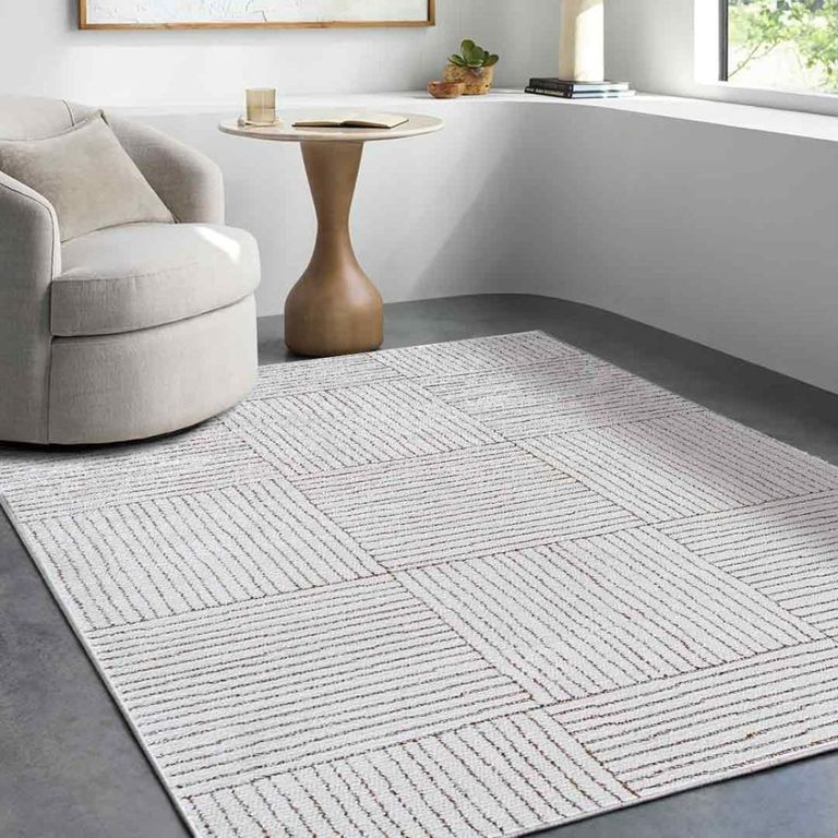 Architect Galey Alix Rug - Modern Scandi High Pile - GAAR2301 - Ivory & Dark Brown - Sizes Available