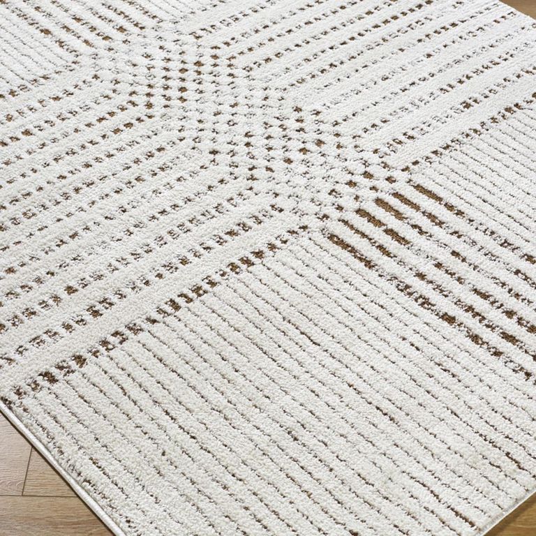 Architect Galey Alix Rug - Modern Scandi High Pile - GAAR2303 - Ivory & Dark Brown - Sizes Available
