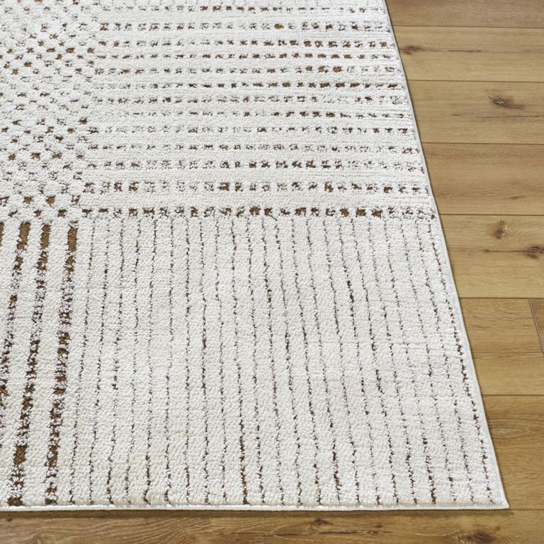 Architect Galey Alix Rug - Modern Scandi High Pile - GAAR2303 - Ivory & Dark Brown - Sizes Available