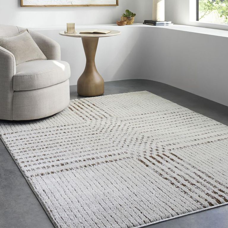 Architect Galey Alix Rug - Modern Scandi High Pile - GAAR2303 - Ivory & Dark Brown - Sizes Available