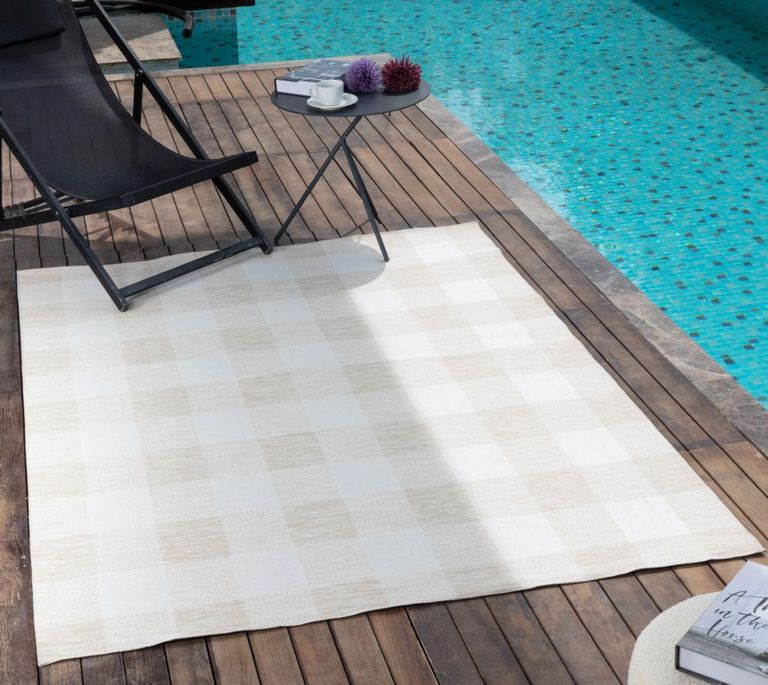 Barbados Rug - Checkered - BBD2310 - Beige - 160cm x 213cm