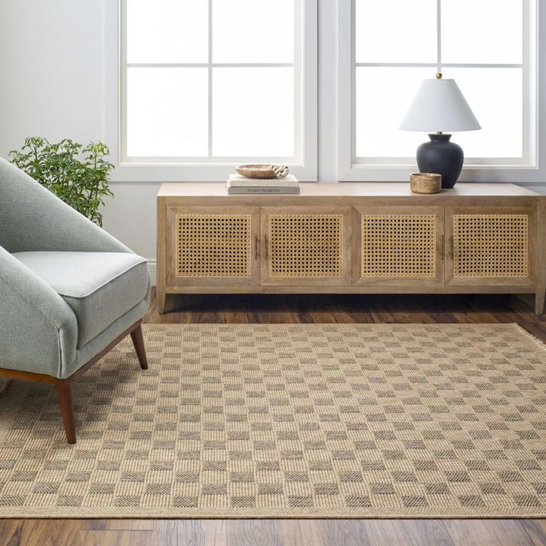 Mirage Rug - Jute Look Checkered - MGE2311 - Brown - Sizes Available