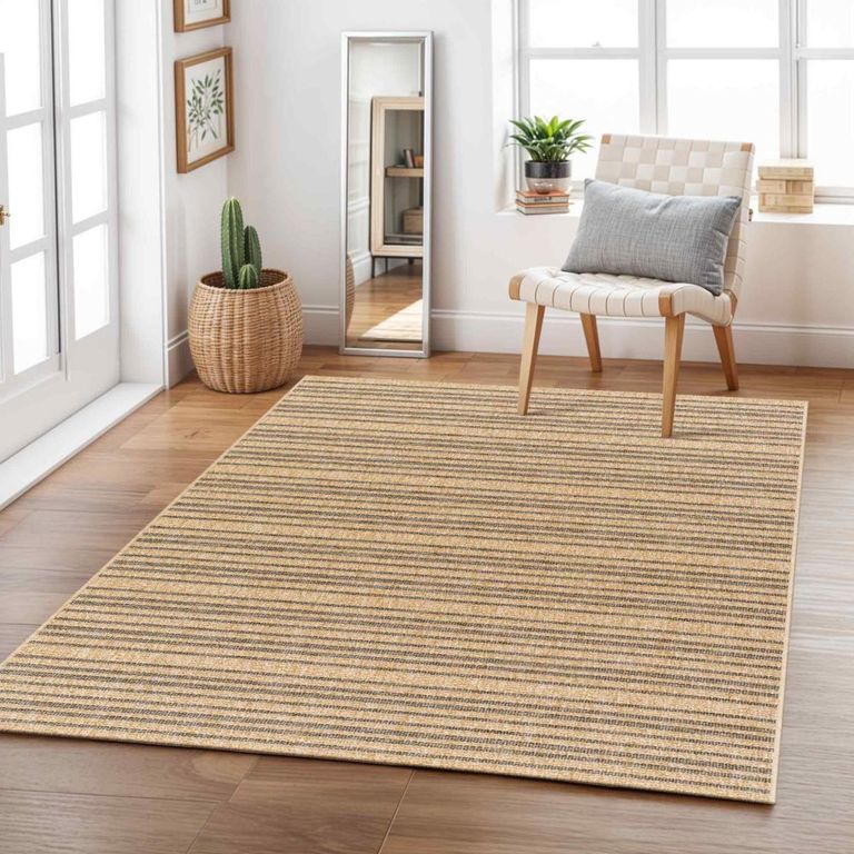 Mirage Rug - Jute Look Striped - MGE2308 - Cottage Brown - Sizes Available