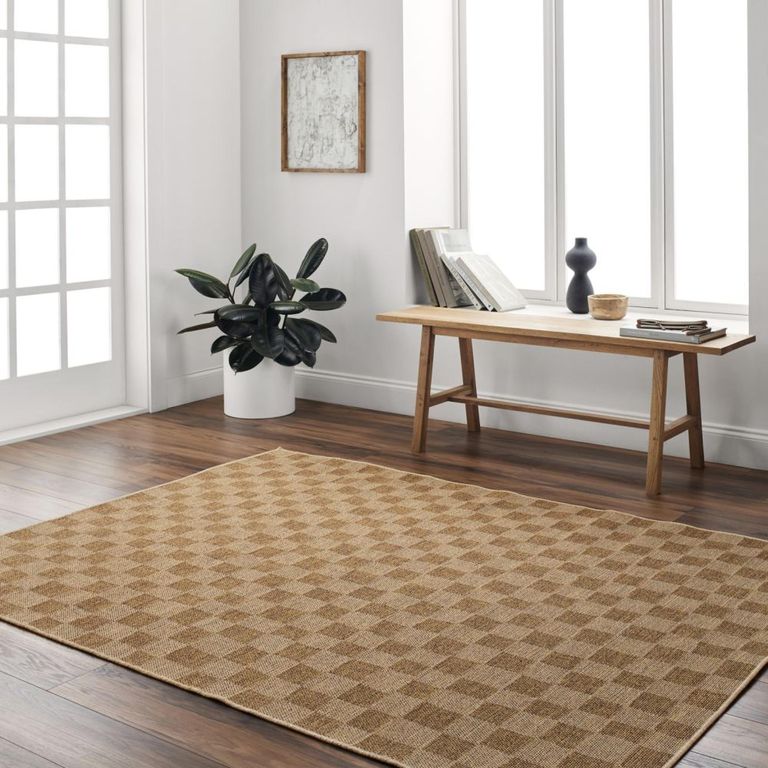 Pismo Rug - Beach Jute Checkered - PMB2310 - Brown - Sizes Available