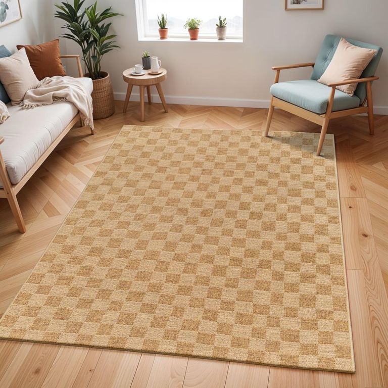 Pismo Rug - Beach Jute Checkered - PMB2310 - Brown - Sizes Available