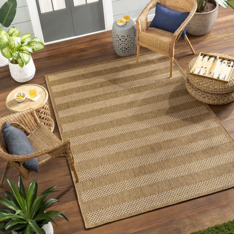 Pismo Rug - Beach Jute Striped - PMB2302 - Brown - Sizes Available