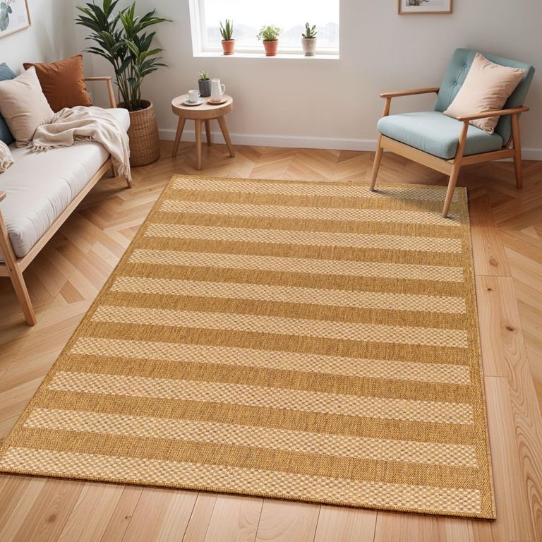Pismo Rug - Beach Jute Striped - PMB2302 - Brown - Sizes Available