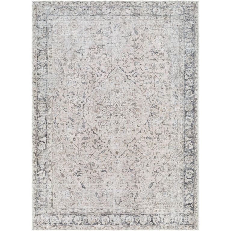Amelie Rug - Machine Washable Traditional Boho - AML2386 - Blush Light Grey - Sizes Available