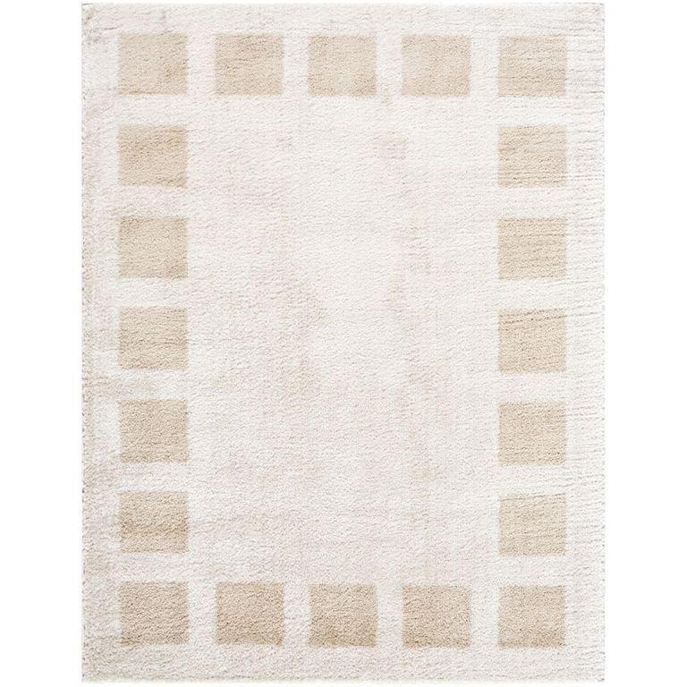 Fossay Rug - Machine Washable Modern Shaggy - FSG2314 - Beige - Sizes Available