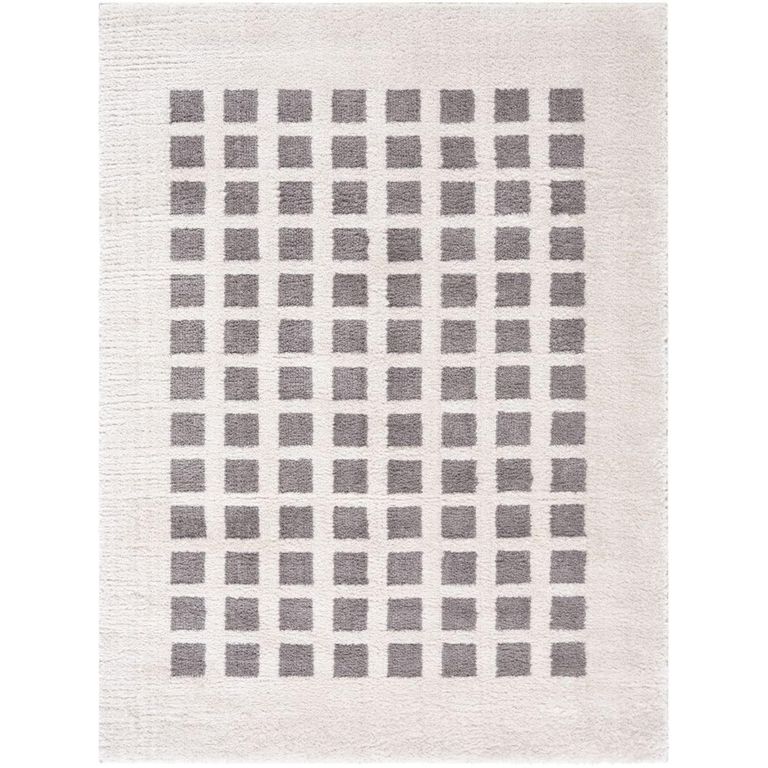 Fossay Rug - Machine Washable Modern Shaggy - FSG2321 - Ivory & Charcoal - Sizes Available