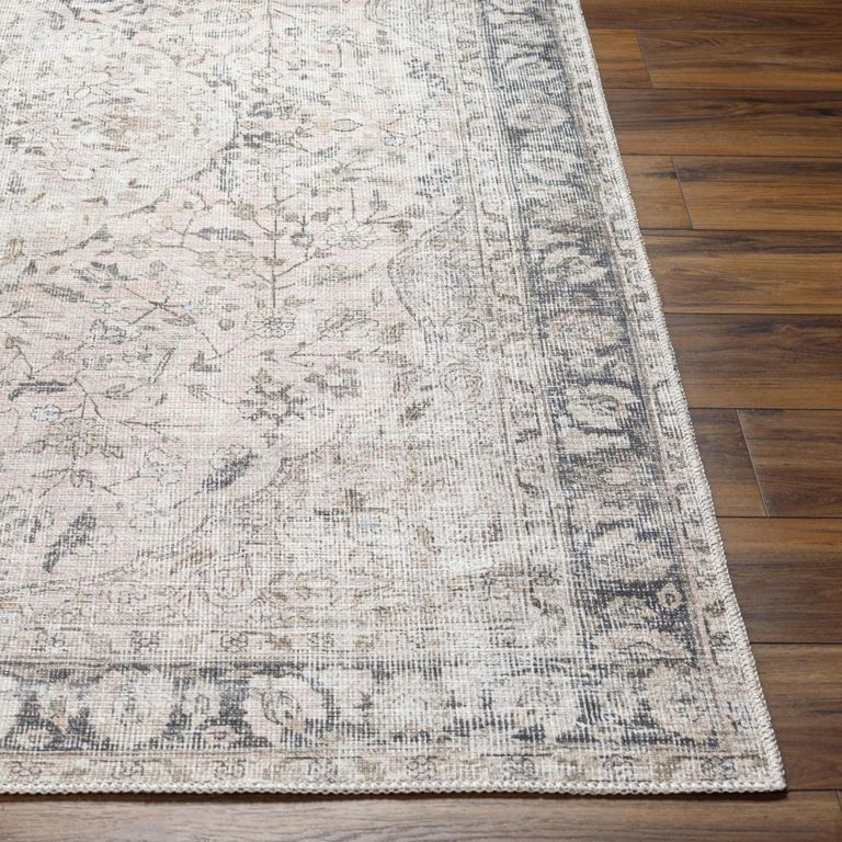 Amelie Rug - Machine Washable Traditional Boho - AML2386 - Blush Light Grey - Sizes Available