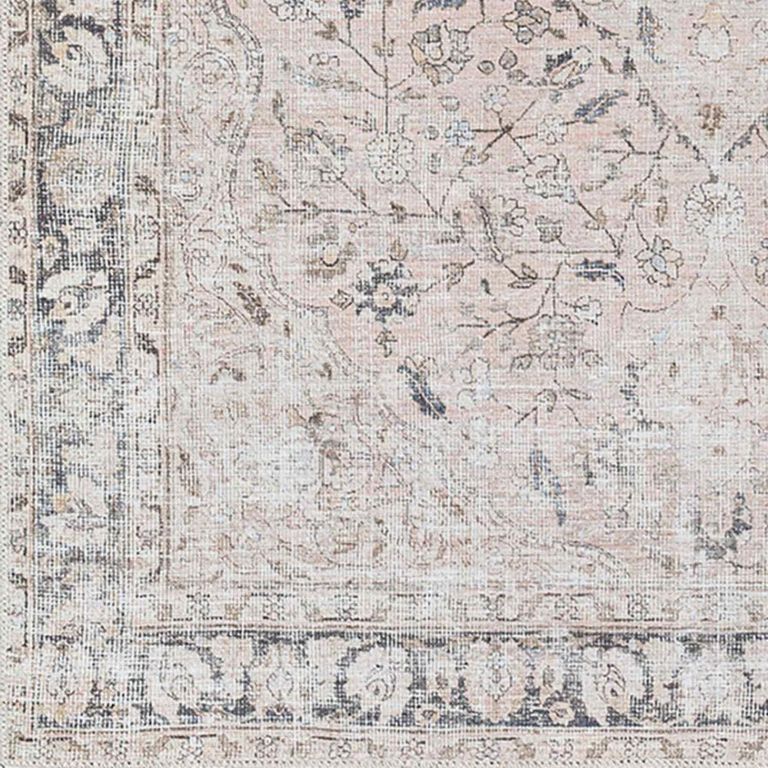 Amelie Rug - Machine Washable Traditional Boho - AML2386 - Blush Light Grey - Sizes Available