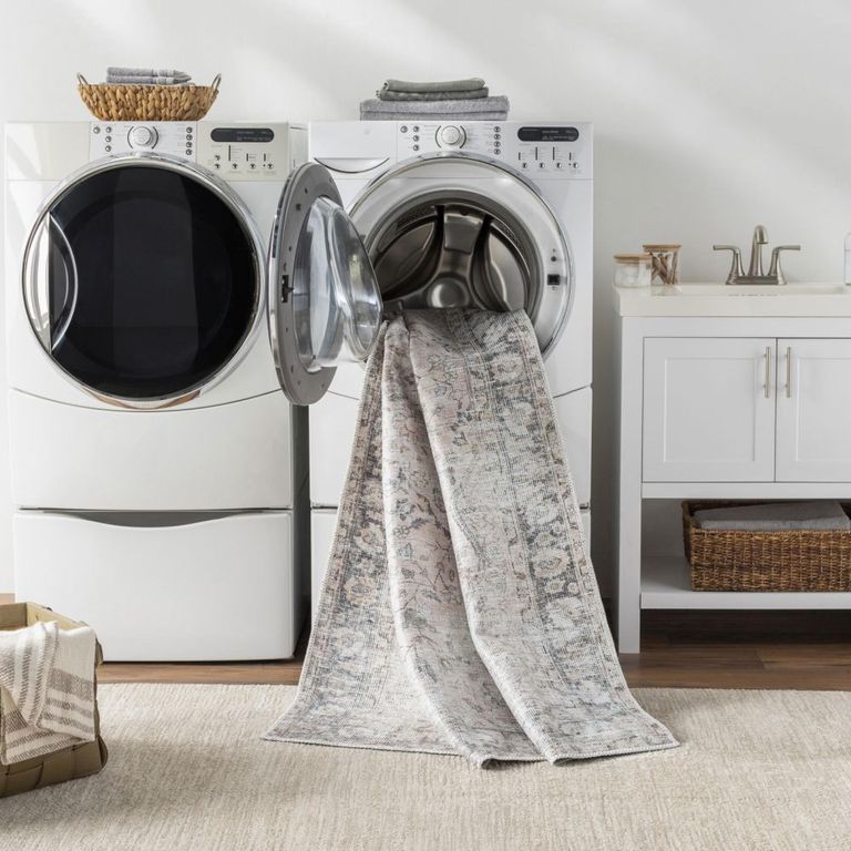 Amelie Rug - Machine Washable Traditional Boho - AML2386 - Blush Light Grey - Sizes Available