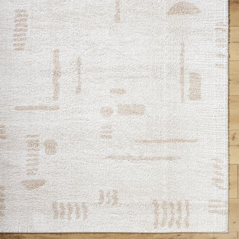 Fossay Rug - Machine Washable Modern Shaggy - FSG2301 - Beige - Sizes Available