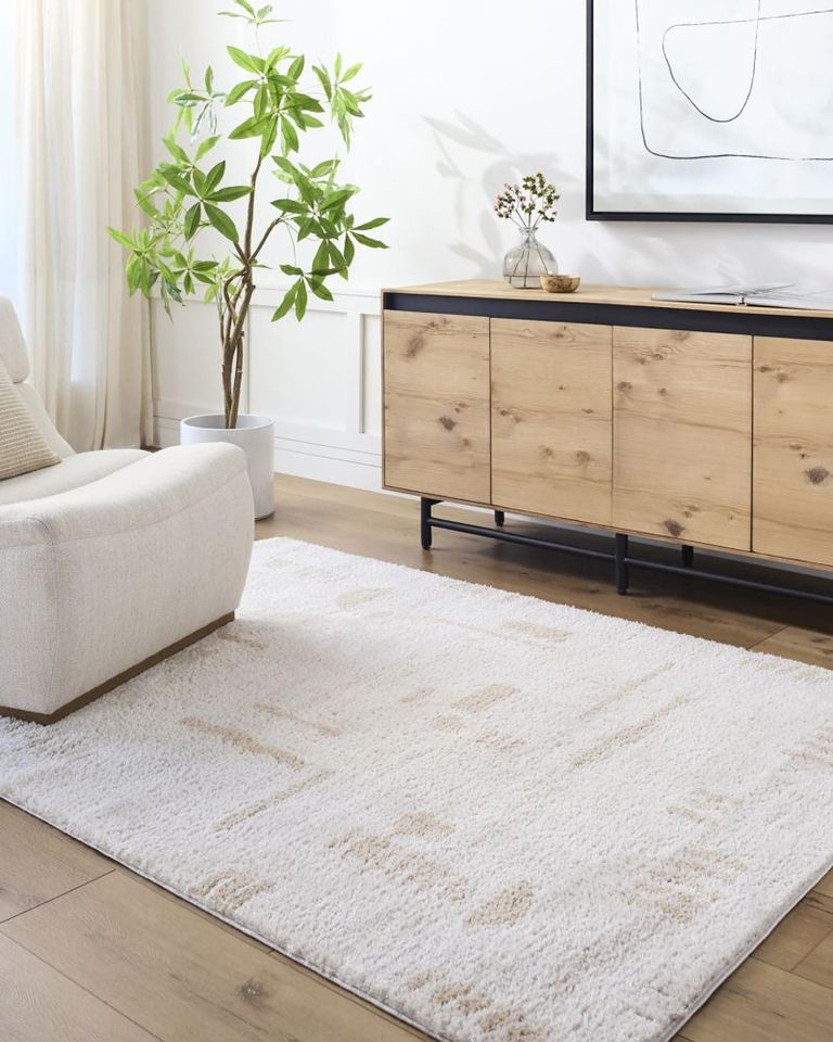 Fossay Rug - Machine Washable Modern Shaggy - FSG2301 - Beige - Sizes Available