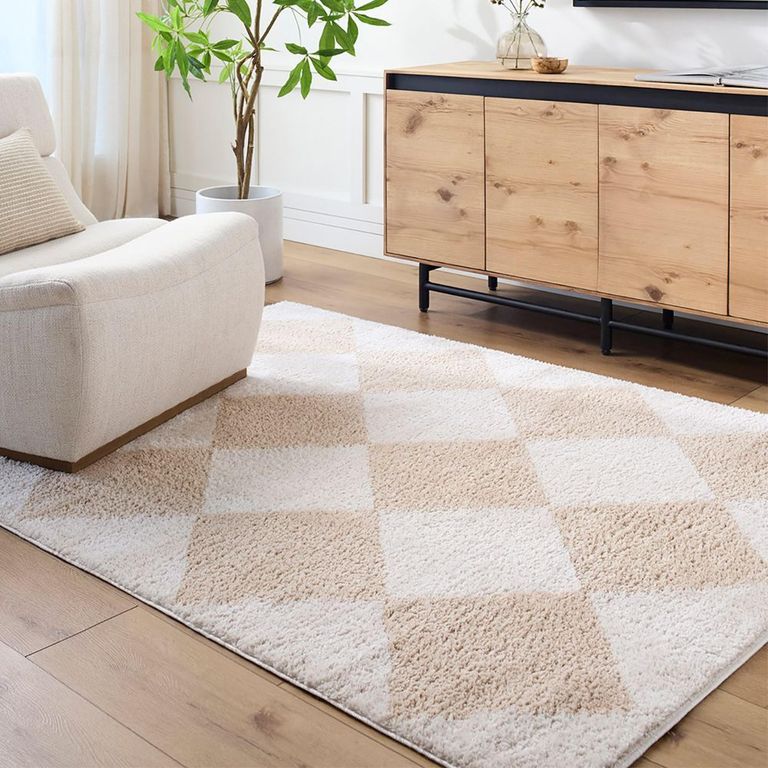 Fossay Rug - Machine Washable Modern Shaggy - FSG2324 - Beige - Sizes Available