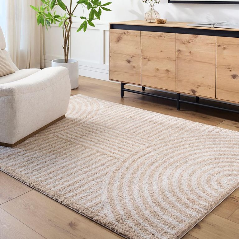 Fossay Rug - Machine Washable Modern Shaggy - FSG2332 - Beige - Sizes Available