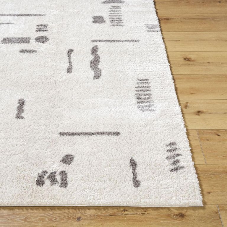 Fossay Rug - Machine Washable Modern Shaggy - FSG2303 - Beige & Charcoal - Sizes Available