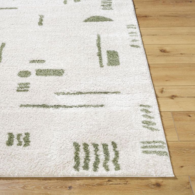 Fossay Rug - Machine Washable Modern Shaggy - FSG2302 - Beige & Green - Sizes Available