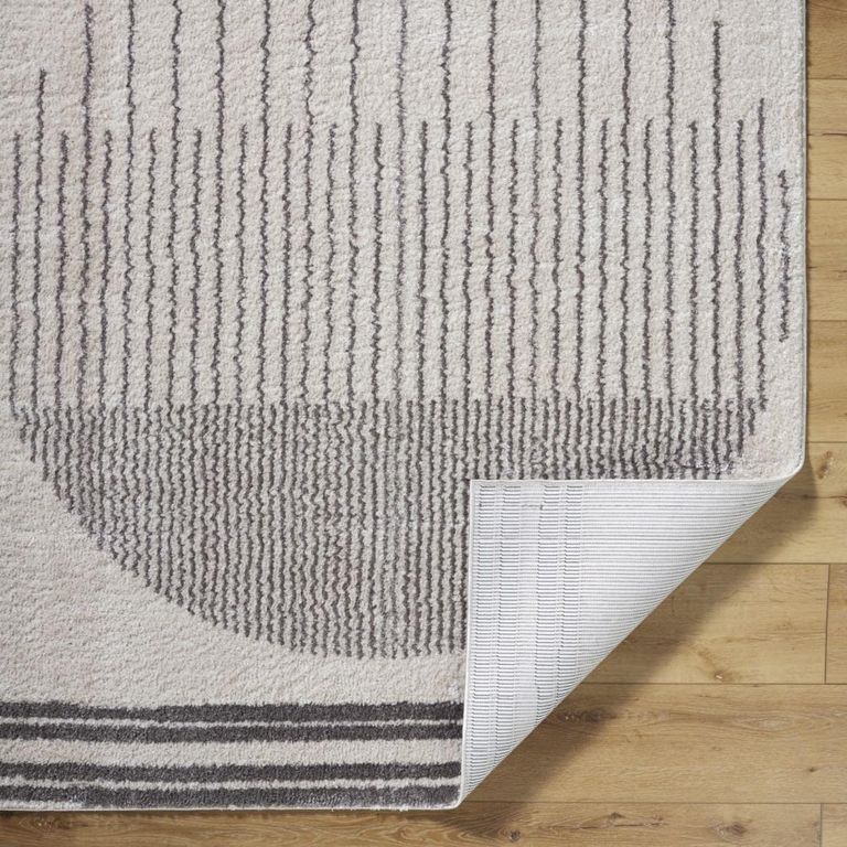 Fossay Rug - Machine Washable Modern Shaggy - FSG2308 - Ivory & Charcoal - Sizes Available