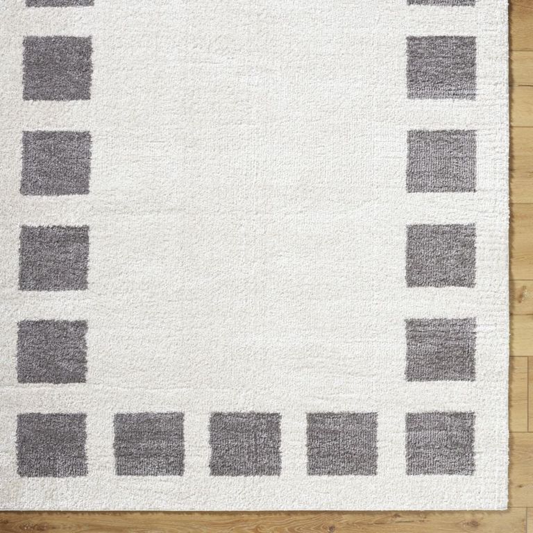 Fossay Rug - Machine Washable Modern Shaggy - FSG2316 - Ivory & Charcoal - Sizes Available