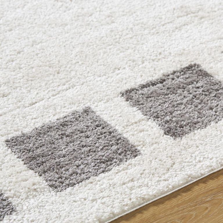 Fossay Rug - Machine Washable Modern Shaggy - FSG2316 - Ivory & Charcoal - Sizes Available