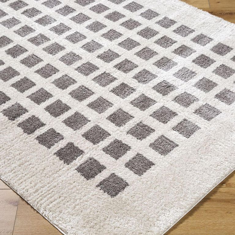 Fossay Rug - Machine Washable Modern Shaggy - FSG2321 - Ivory & Charcoal - Sizes Available