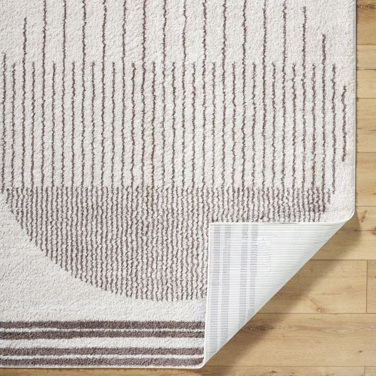 Fossay Rug - Machine Washable Modern Shaggy - FSG2305 - Ivory & Dark Brown - Sizes Available