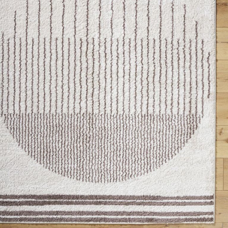 Fossay Rug - Machine Washable Modern Shaggy - FSG2305 - Ivory & Dark Brown - Sizes Available