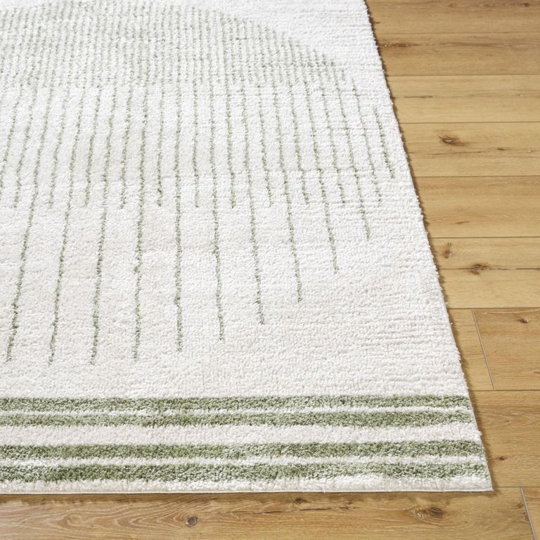 Fossay Rug - Machine Washable Modern Shaggy - FSG2307 - Ivory & Green - Sizes Available