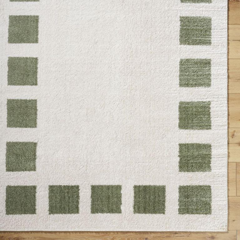 Fossay Rug - Machine Washable Modern Shaggy - FSG2315 - Ivory & Green - Sizes Available