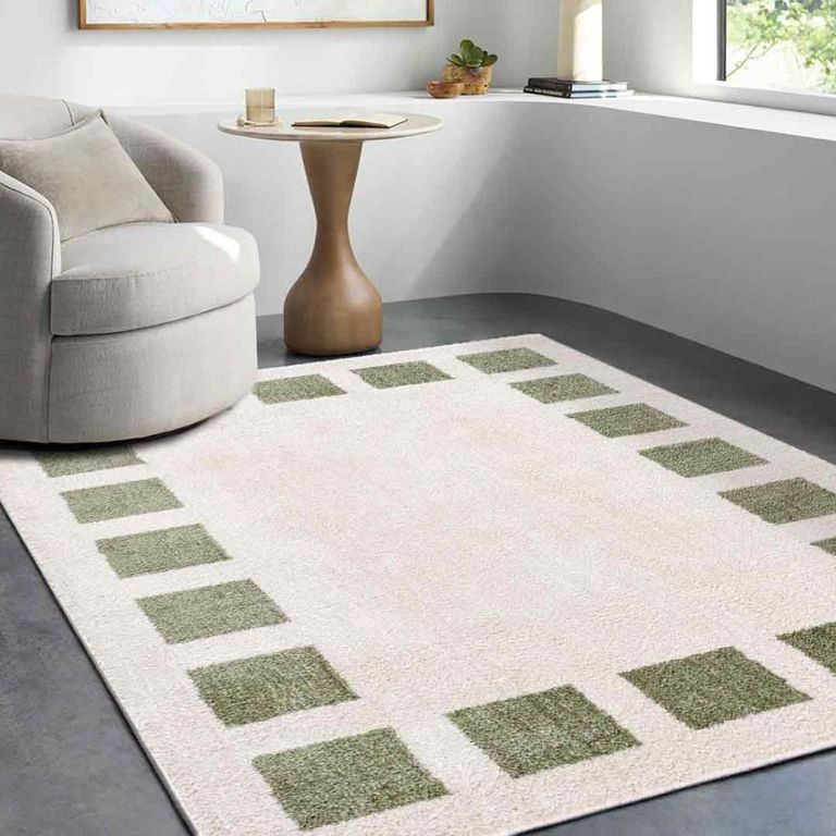 Fossay Rug - Machine Washable Modern Shaggy - FSG2315 - Ivory & Green - Sizes Available