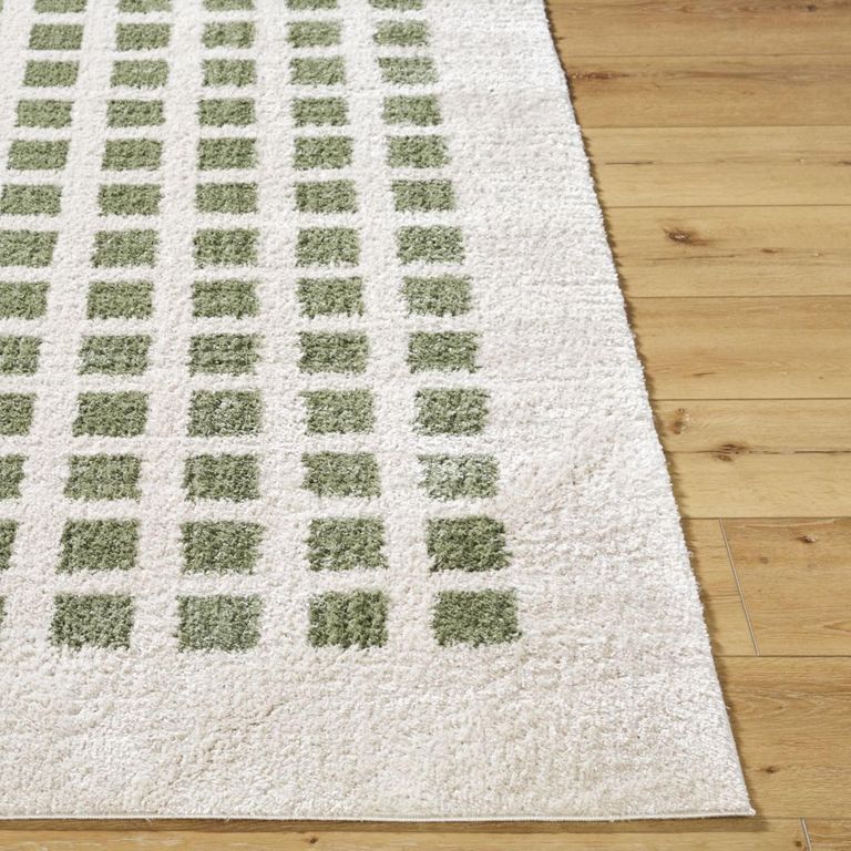 Fossay Rug - Machine Washable Modern Shaggy - FSG2320 - Ivory & Green - Sizes Available
