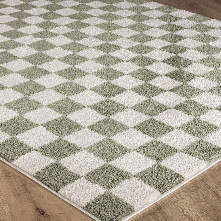 Fossay Rug - Machine Washable Modern Shaggy - FSG2330 - Ivory & Green - Sizes Available