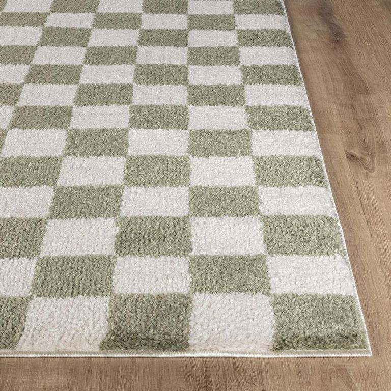 Fossay Rug - Machine Washable Modern Shaggy - FSG2330 - Ivory & Green - Sizes Available