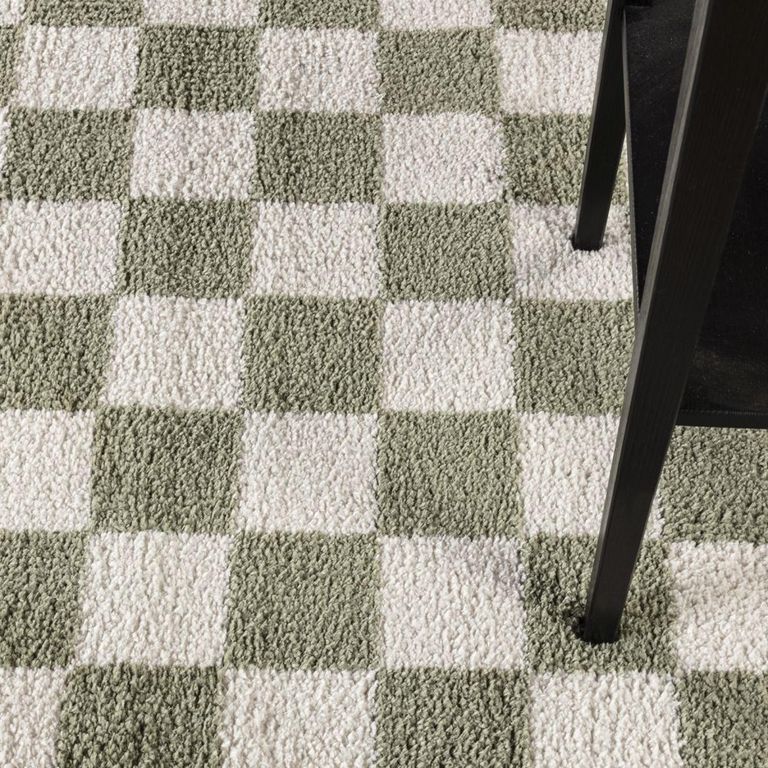 Fossay Rug - Machine Washable Modern Shaggy - FSG2330 - Ivory & Green - Sizes Available