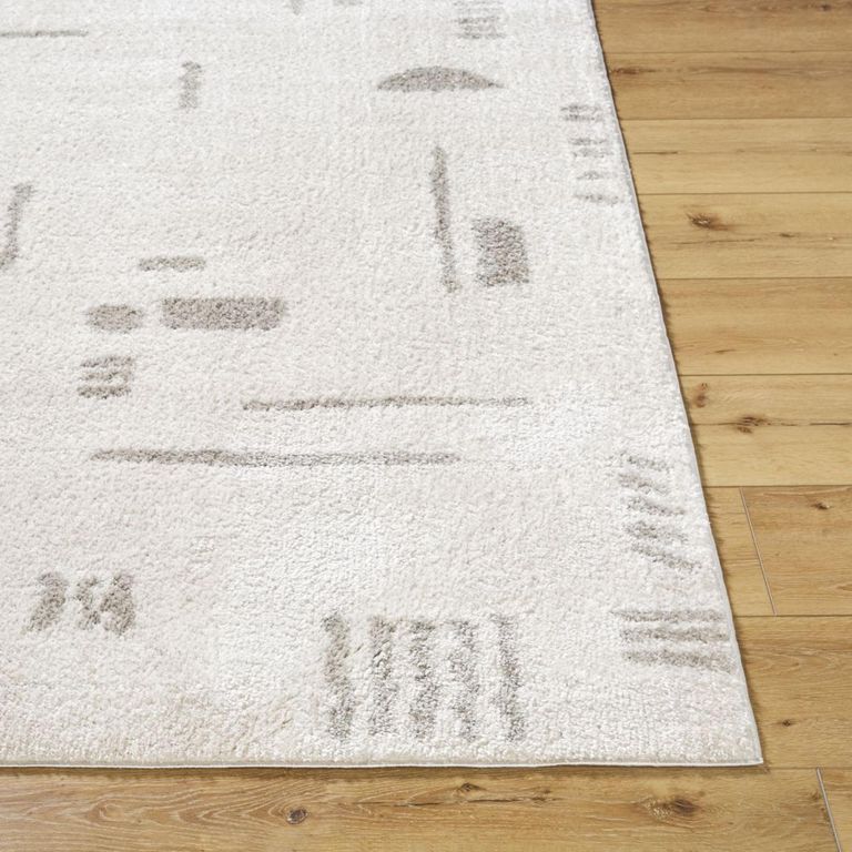 Fossay Rug - Machine Washable Modern Shaggy - FSG2304 - Medium Ivory & Grey - Sizes Available