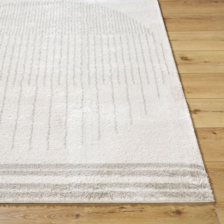 Fossay Rug - Machine Washable Modern Shaggy - FSG2309 - Medium Ivory & Grey - Sizes Available