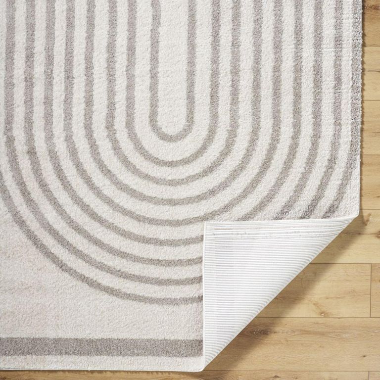 Fossay Rug - Machine Washable Modern Shaggy - FSG2313 - Medium Ivory & Grey - Sizes Available