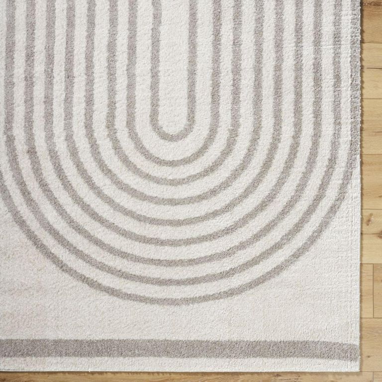 Fossay Rug - Machine Washable Modern Shaggy - FSG2313 - Medium Ivory & Grey - Sizes Available