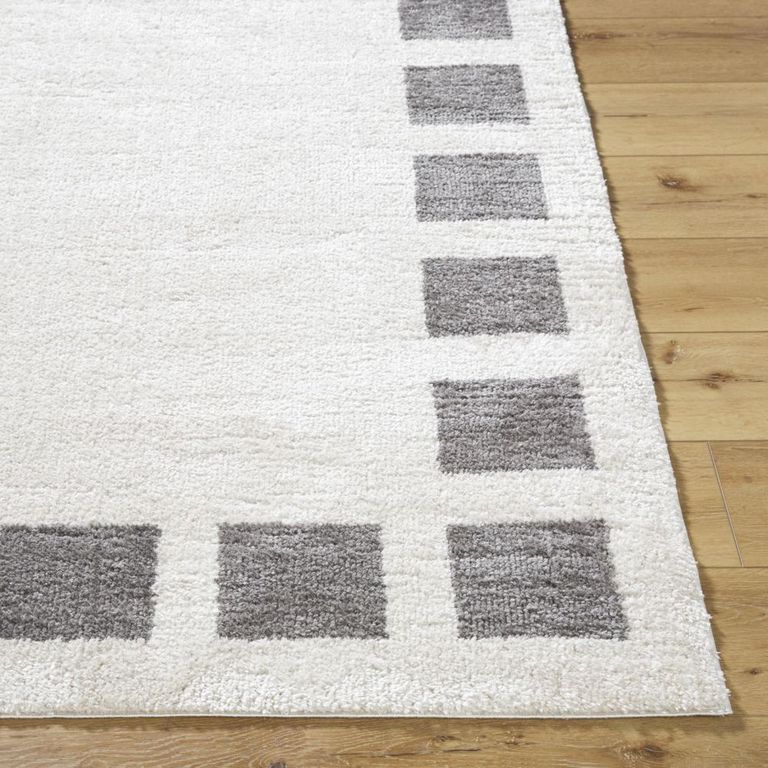 Fossay Rug - Machine Washable Modern Shaggy - FSG2317 - Medium Ivory & Grey - Sizes Available