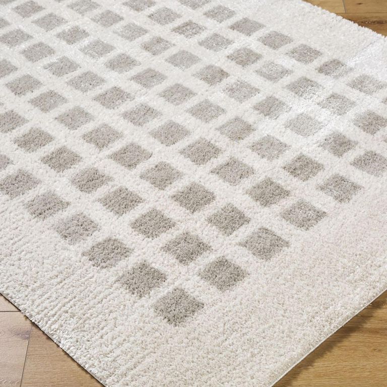 Fossay Rug - Machine Washable Modern Shaggy - FSG2322 - Medium Ivory & Grey - Sizes Available