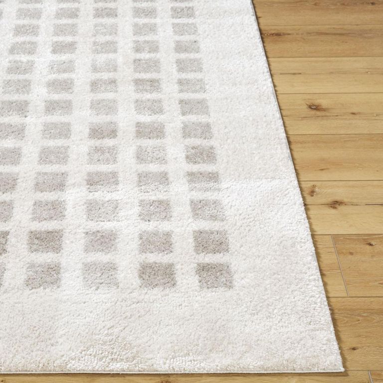 Fossay Rug - Machine Washable Modern Shaggy - FSG2322 - Medium Ivory & Grey - Sizes Available