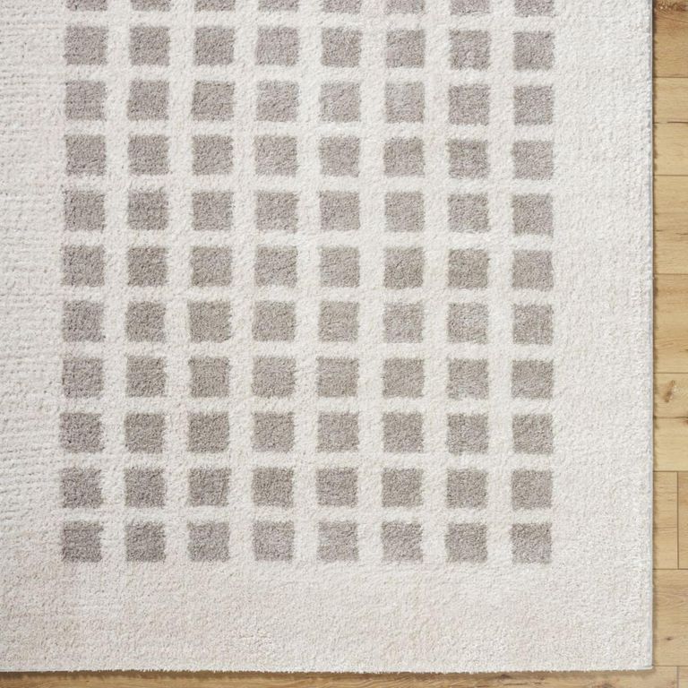 Fossay Rug - Machine Washable Modern Shaggy - FSG2322 - Medium Ivory & Grey - Sizes Available